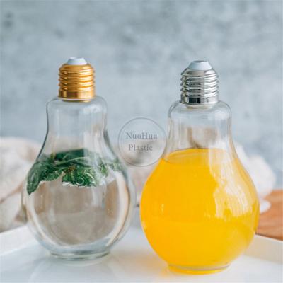 China New Product 100ml 200ml 250ml Plastic Light Bulb Bottle For Juice Beverage for sale