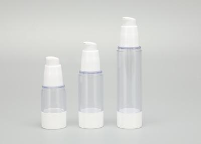 China forlotion recargable de la botella plástica blanca de la bomba de 15ml 30ml 50ml en venta