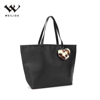 China Brand New Durable Black Kids Travel Bag Fashion Shoulder PU Leather Girl Tote Bag for sale