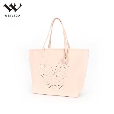 China Fashion Factory Price Design Mini Print Leather Pink PU Tote Bag Children Shoulder Bag for sale