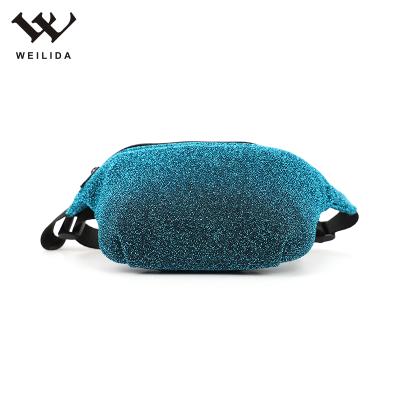 China Portable Metallic Waist Bag Fabric Bum Bag Optional Color Girls Good Quality Cute Chest Bag For Kids for sale