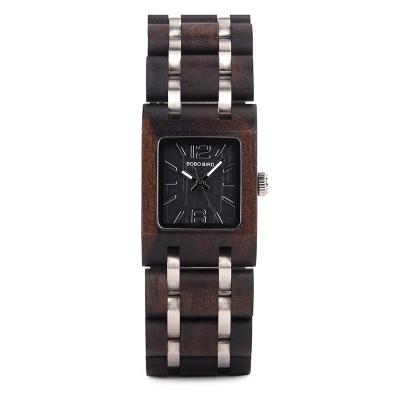 China Not Specified Bobo Bird Multicolor Delicate Square Dial Women's Wooden Watch 2019 Wristwatch for sale