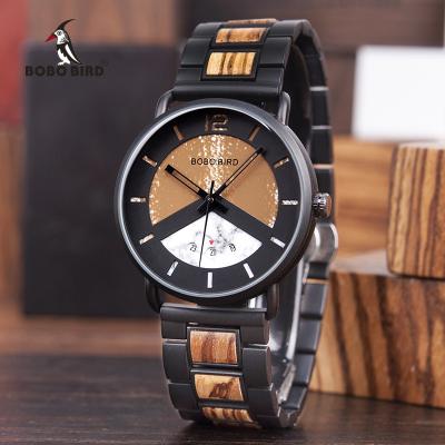 China 2019 Automatic Date BOBO BIRD Personalized Design Wood Watches Men Wristwatch With Multiple Colors for sale