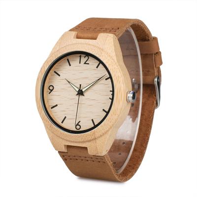 China Not Specified 2019 Bobo Bird Watch Engrave Bamboo Custom Wood Watches For Man With Genuine Leather for sale