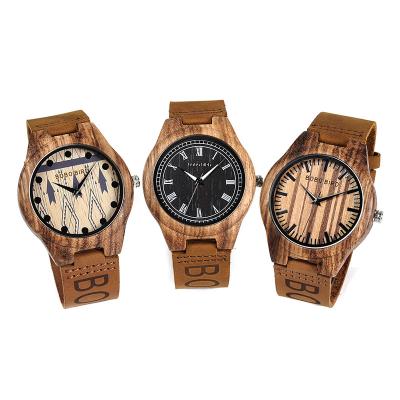 China 2035 Japanese quartz watches men wrist watch BOBO BIRD wooden watch with real leather strap for sale