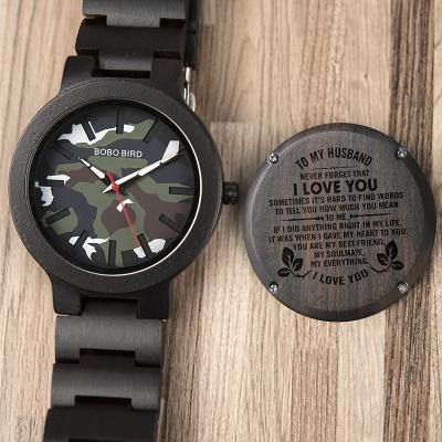 China Non-Specific Drop Shipping Laser Engraving Wooden Watch Gift Special Watches For Men for sale