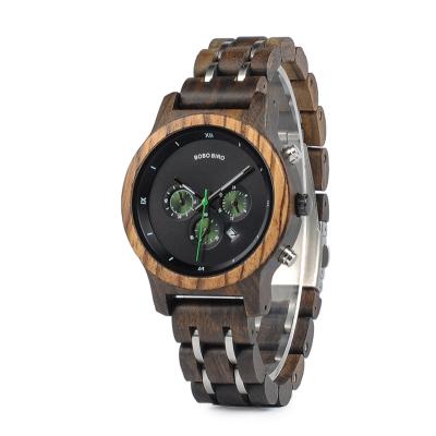 China BOBO BIRD Date Logo Custom Women's Watch Wood Automatic With Date Luxury Wooden Chronograph Automatic Quartz Watch for sale