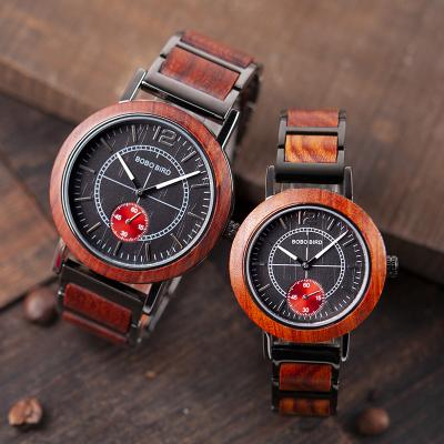 China Water Resistant BOBO BIRD Couples Watches Fashion Sport Quartz Wrist Watch Red Sandalwood Watch For Lovers for sale