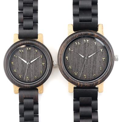 China BOBO BIRD Non-Specific Luxury Ebony Wood Watch Custom Couple Bamboo Wristwatch for Lovers for sale