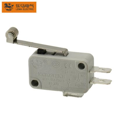 China Small Space KW7-2 Long Metal Copper Lever Roller Electrical Microswitch 5A With CE, CCC, VDE Approvals for sale