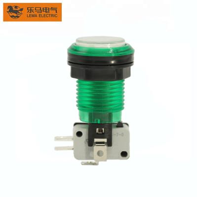 China Game Machines Lema PBS-003 Electric Green Push Button Switch With Led Momentary Push Switch for sale