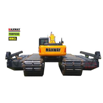 China Machinery Repair Shops MAXWAY MMCL Long Reach Arm Excavator With Amphibious Side Pontoon And Hydraulic Weed for sale