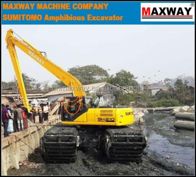 China MAXWAY MACHINE COMPANY 2015 SUMITOMO cheap amphibious excavator, ISO, CE, EPA, Model: MAX210SD original or 14 arm--16 meter long arm for sale