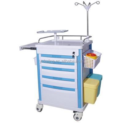 China Modern Firm Stainless Steel Medical Emergency Trolley for sale