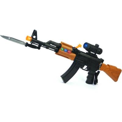 China Toy ChuangFa Electronic Toys AK47 Music Power Gun Toy Popular Electric Flashing Super Funny Gun With Vibration for sale