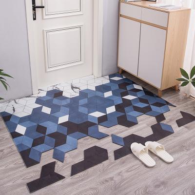 China PVC Washable Custom Cuttable Mats Delight Mats Leather Rug Doormat For Kitchen Floor for sale