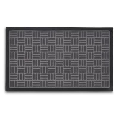 China Non-slip classic PP embossed brown/grey/black non-slip backing mat Dirt-resistant rubber mat for sale