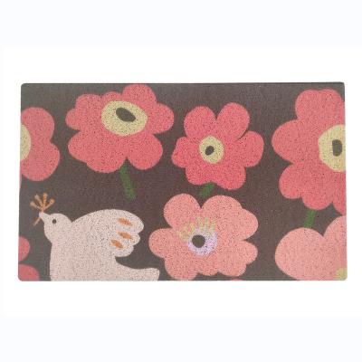 China Flower3 45X75CM Washable Non-slip Floor Various Size Blankets Printed PVC Carpet Kitchen Mat New Style for sale