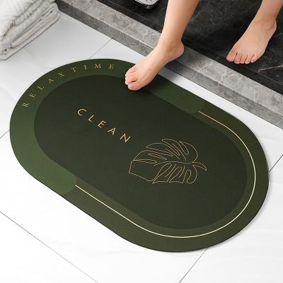 China Wholesale Washable Absorbent Anti Slip Diatomite Quick Dry Bath Mats With Rubber Backing for sale