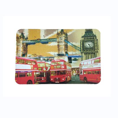 China 50 X 80 Cm Outdoor Polyester Washable Custom Multiple Printed Mat With Rubber Backing for sale