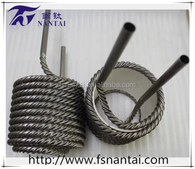 China Heater Parts Supplying Water Cooler Marine Titanium Twisted Tube Heating And Cooling Coil for sale