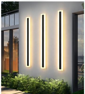 China New Contemporary Modern Led Wall Lamp Black Outdoor Waterproof Outdoor Linear Strip Long Bedroom Led Wall Lamp Ip65 for sale