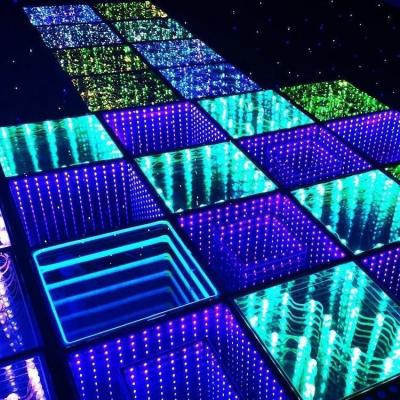 China New Design Club Dancefloor DJ Stage Light Dmx Ip65 RGB 3d Optical Illusion Outdoor Mirror Led Dance Floor Panel Disco Lighting for sale