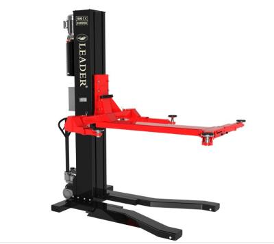 中国 Movable Single Post Hydraulic Car Lift Adjustable Arm LEADER/OEM L130E 3000KG 販売のため