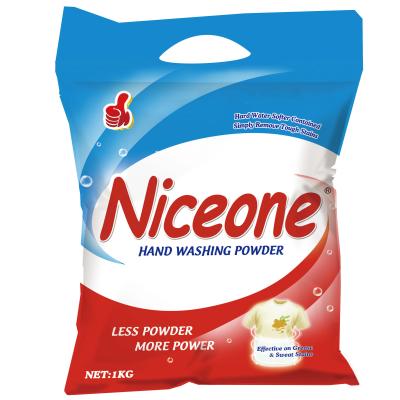 China 1kg Disposable Niceone Specification No Bio Hand Wash Quick Clean Washing Powder for sale