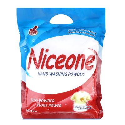 China Niceone Non Bio Disposable 1Kg Fabric Friendly Organic Fragrance Free Washing Detergent Powder New for sale