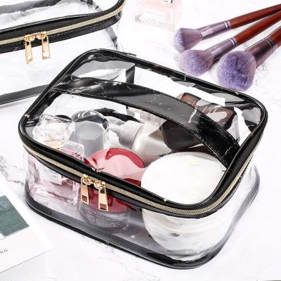 China Fashion Water Resistant Cooling Large Clear Cosmetics Square Bag Waterproof PVC Cosmetics Square Transparent Bag for sale