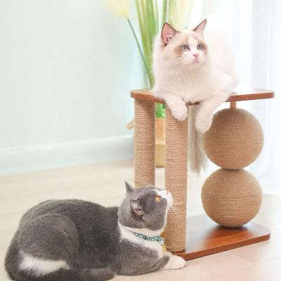 China Durable Cat Scratching Board Contains Two Vertical Wear Resistant Balls for sale