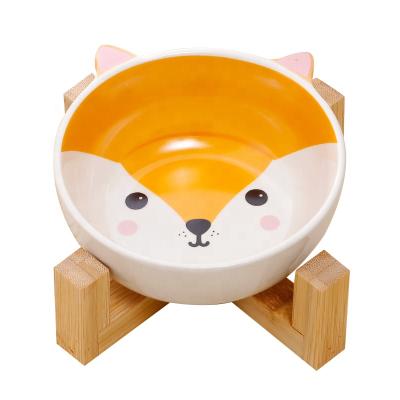 China Sustainable Wholesale Animal Shape Lovely Luxury Ceramic Pet Feeder Gravity for sale