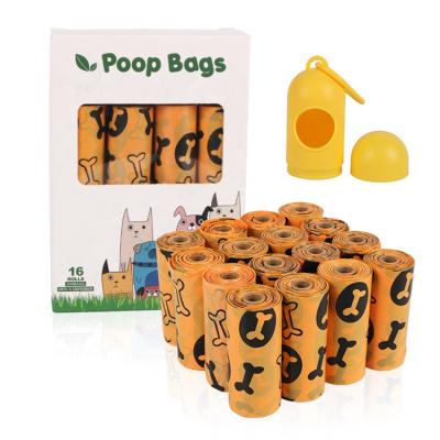 China Viable Customizable Orange Pet Dog Poop Bag Travel Degradable Waste Bag for sale