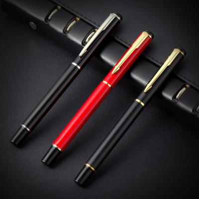 China Normal Black Exquisite Portable Rollerball Pen Custom Logo Neutral Recording Gel Metal Pen For Promotion And Students for sale