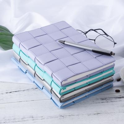 China Hard Cover Braided Leather Texture Custom Refillable Notebook, Replaceable Colorful PU Planner Notepad for sale