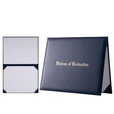 China US Letter Size Diploma Cover 8.5 x 11 Certificate Covers Navy Printed Padded Paper Graduation Document Holder for sale