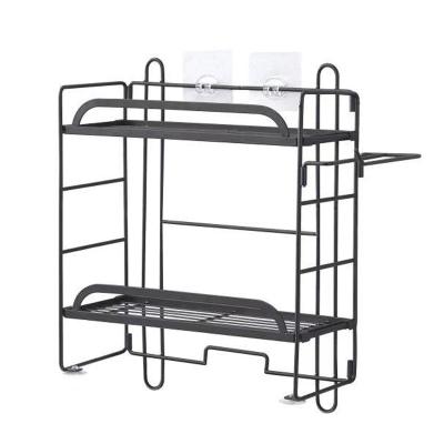 China Multifunctional Storage Bathroom Dismantling Double-Layer Flat Detachable Toilet Storage Rack Bathroom Shelf Iron Style Top Shelf for sale