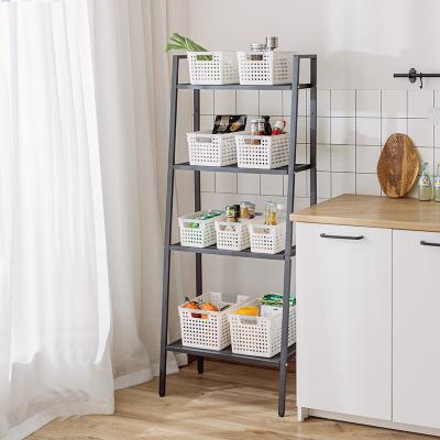 China Home Simple Living Room Shelving Shelving Art Shelf Rack Bedroom Viable Multilayer Falling Trapezoidal Finished Rack for sale