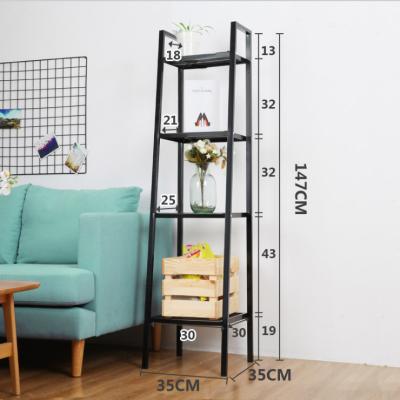 China Four-Layer Small Carbon Steel Bedroom Shelf Living Room Tower Corner Snack Flower Potted Storage Sustainable Finished Rack for sale