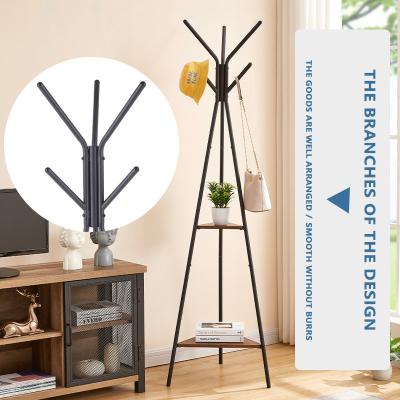 China Creative Solid Wooden Coat Hanger Living Room Single Workable Floor-to-Ceiling Hanger Children's Bedroom Clothes Rack Hat Rack for sale