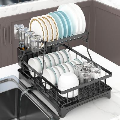 China Cooking Kitchen Draining Dish Rack Countertop Household Disassembly Dish Cup Drying Rack Sink Storage Rack for sale