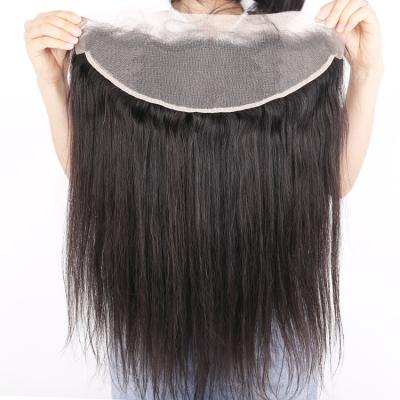 China HD Silky Straight Peruvian Straight Thin Brown Sheer Lace Closure Hair Frontal Closure for sale