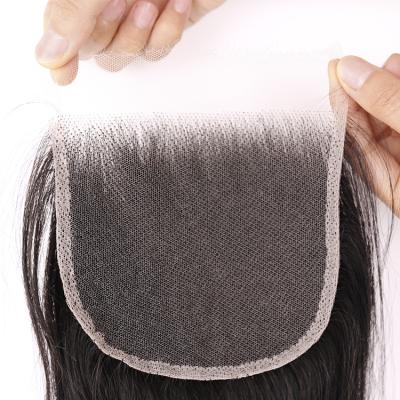 China Silky Straight Wave Hd 5x5 Lace Closure With Peruvian Virgin Hair Bundles Preplucked Bleached Knots Closure for sale