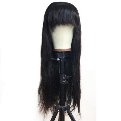 China 30 Inch Silky Straight Wave Brazilian Human Hair Lace Front Wig Virgin Hair Wigs With Bangs For Black Women for sale