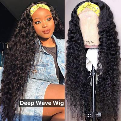 China Adjustable Wave Hair Lace Front Headband Wig For Black Women Silky Straight Cute Wigs Wholesale Price Beautiful Half Wigs for sale