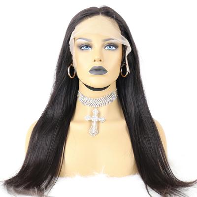 China Medium Straight Human Hair Wig 13*1 Remy Brazilian Pre Plucked Straight Lace Front Wig 30inch Silky Straight Wave Part Lace Wig With Baby Hair for sale