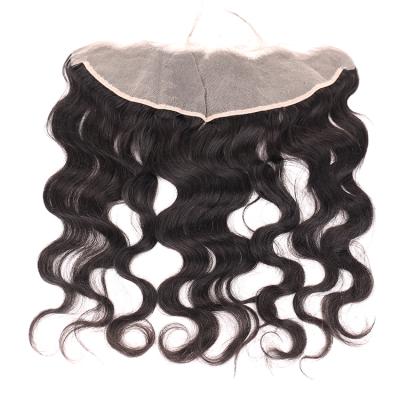 China Wholesale Hd Transparent Swiss Invisible Lace Peruvian Hair Body Wave Hair Hand Tied 13x4 Ear To Ear Lace Frontal Closure for sale