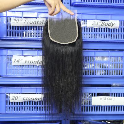 China Straight Lace Closure 13x4 Wave 4x4 5x5 6x6 7x7 Silky Straight Transparent Lace Closure Lace Headband Pre Plucked Hand Tied Hair Closure for sale