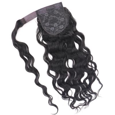 China Virgin Unprocessed Sew Wrap Around 100% Remy Hair Drawstring Ponytail, Straight Human Clip In Hair Ponytail Hair Pieces For Black Women for sale